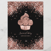Cupcake Bäckerei Konditorei Koch Glitzer Tropfen R Menükarte (Rückseite)