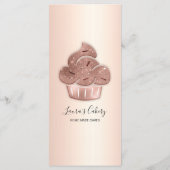 Cupcake Bäckerei Konditorei Koch Glitzer Tropfen R Menükarte (Rückseite)