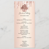 Cupcake Bäckerei Konditorei Koch Glitzer Tropfen R Menükarte (Vorderseite)