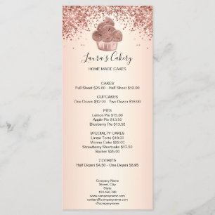 Cupcake Bäckerei Konditorei Koch Glitzer Tropfen R Menükarte