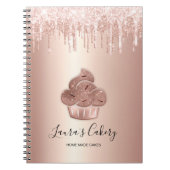 Cupcake Bäckerei Konditorei Koch Glitzer Tropfen R Notizblock (Vorderseite)