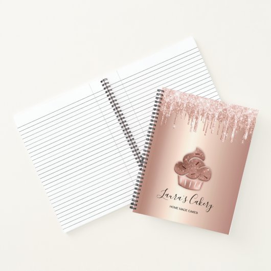 Cupcake Bäckerei Konditorei Koch Glitzer Tropfen R Notizblock (Innenseite)