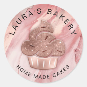 Cupcake Bäckerei Konditorei Koch Glitzer Tropfen R Runder Aufkleber