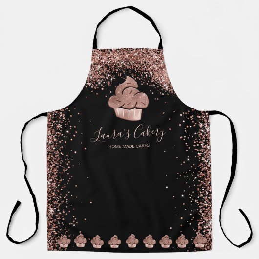 Cupcake Bäckerei Konditorei Koch Glitzer Tropfen R Schürze (Vorderseite)