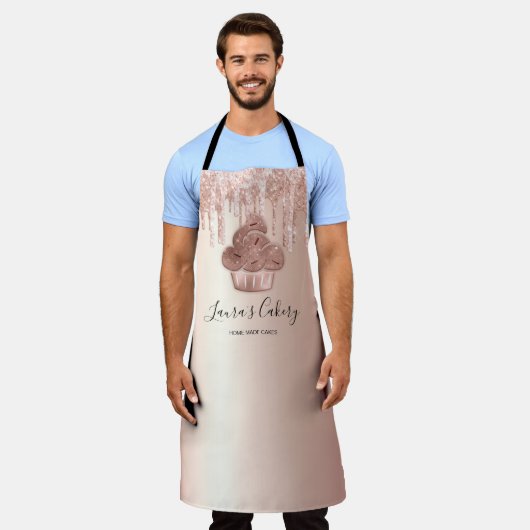 Cupcake Bäckerei Konditorei Koch Glitzer Tropfen R Schürze (Getragen)