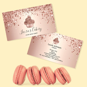 Cupcake Bäckerei Konditorei Koch Glitzer Tropfen R Visitenkarte