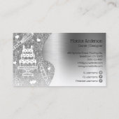 Cupcake Bäckerei Konditorei Koch Glitzer Tropfen S Visitenkarte (Rückseite)