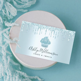 Cupcake Bäckerei Konditorei Koch Glitzer Tropfen T Visitenkarte