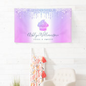 Cupcake Bäckerei Konditorei Koch Lila Glitzer Trop Banner (Insitu)