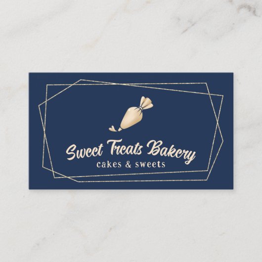 Cupcake Bäckerei Konditorei Koch Moderne Navy & Go Visitenkarte (Vorderseite)