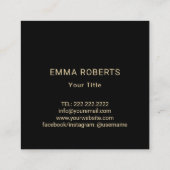 Cupcake Bäckerei Konditorei Koch Modernes Black & Quadratische Visitenkarte (Rückseite)