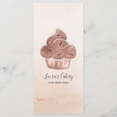 Cupcake Bäckerei Konditorei Koch Rosa Rose Gold Menükarte (Rückseite)