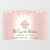 Cupcake Bäckerei Konditorei Koch Rose Gold Glitzer Fensteraufkleber (Blatt)