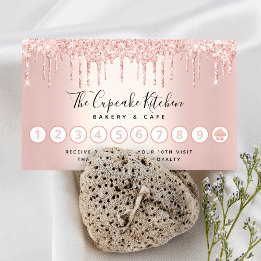 Cupcake Bäckerei Konditorei Koch Rose Gold Glitzer Treuekarte