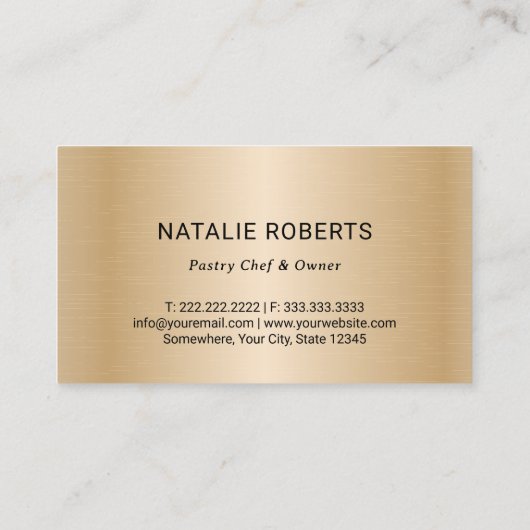 Cupcake Bäckerei Konditorei Koch Sage Green Gold C Visitenkarte (Rückseite)