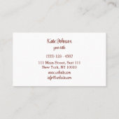 Cupcake Bäckerei Konditorei Koch Schneeflocken Visitenkarte (Rückseite)