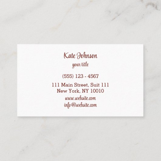 Cupcake Bäckerei Konditorei Koch Schneeflocken Visitenkarte (Rückseite)