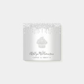 Cupcake Bäckerei Konditorei Koch Silver Glitzer Tr Post-it Klebezettel (Vorderseite)