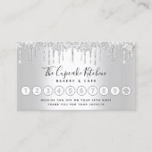 Cupcake Bäckerei Konditorei Koch Silver Glitzer Tr Treuekarte (Vorderseite)