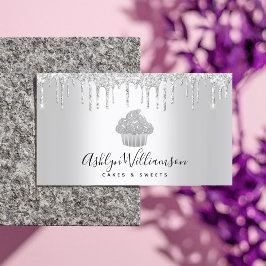 Cupcake Bäckerei Konditorei Koch Silver Glitzer Tr Visitenkarte