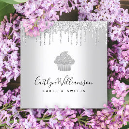 Cupcake Bäckerei Konditorei Koch Slider Glitzer Tr Quadratische Visitenkarte