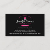 Cupcake Bäckerei Konditorei Kuchen Dekoration Schw Visitenkarte (Rückseite)