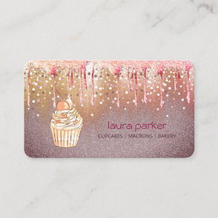 Cupcake Bäckerei Konditorei Rose Gold Dripping PIn Visitenkarte