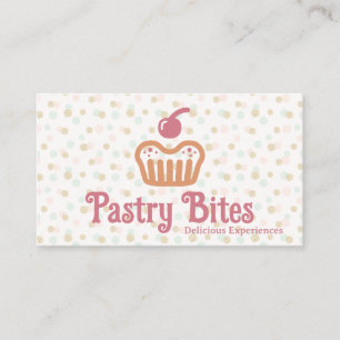 Cupcake-Bäckerei-Logo   Tupfenmuster Visitenkarte