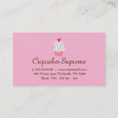 Cupcake Bäckerei Polka Dots Pink Herz Visitenkarte (Rückseite)