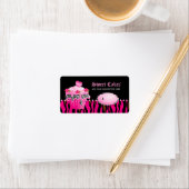 Cupcake Bäckerei Preis Etikett Tiger Rose rosa sch Adressaufkleber (Insitu)