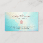 Cupcake Bäckerei Rose Gold Glitzer Tropfen Aquarel Visitenkarte (Rückseite)