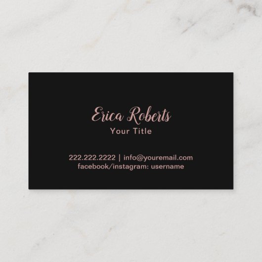 Cupcake Bäckerei Rose Gold Glitzer Visitenkarte (Rückseite)