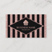 Cupcake Bäckerei Rose Gold Glitzer Visitenkarte (Vorderseite)