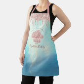 Cupcake Bäckerei Rose Gold Tropfen Blau Schürze (InSitu)