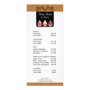 Cupcake Bäckerei Shop Signaturrackkarte Werbekarte