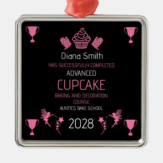 Cupcake Backkurs Ornament Aus Metall (Vorne)