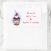 Cupcake: Backmarken: Ölpastel Art Rechteckiger Aufkleber (Tasche)