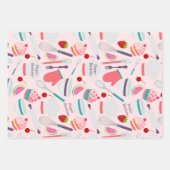 Cupcake Backmuster Pink Lila Geschenkpapier Set (Vorderseite 2)