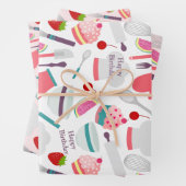 Cupcake Backmuster Pink Lila Geschenkpapier Set (Beispiel)