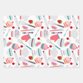 Cupcake Backmuster Pink Lila Geschenkpapier Set (Vorderseite)