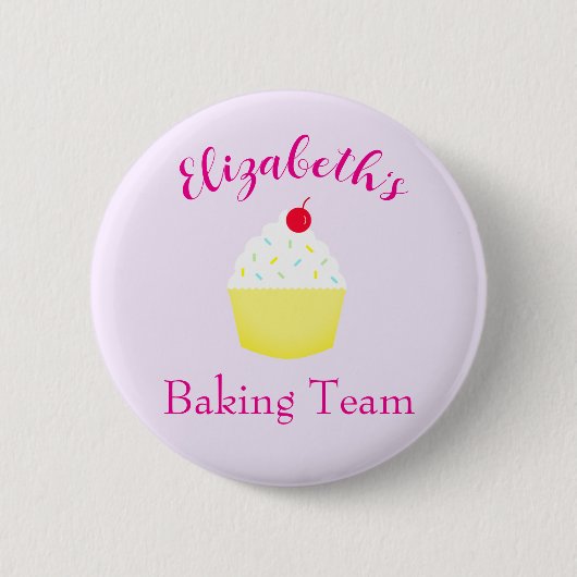 Cupcake-Backteam Geburtstag Button (Vorderseite)