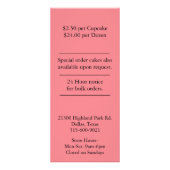 Cupcake Bake Business Menü Rack Card (Hinten)