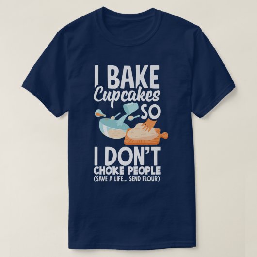 Cupcake Bake Lover Gedeckter Wasserfall T-Shirt (Design vorne)