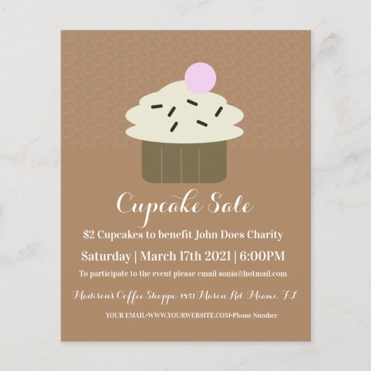 Cupcake Bake Wohltätigkeit Event Flyer (Vorne)