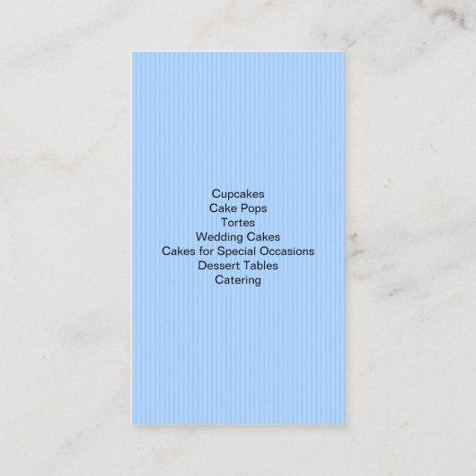 Cupcake Bakeholder-Schild Visitenkarte (Rückseite)