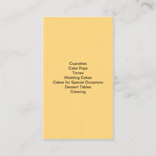 Cupcake Bakeholder-Schild Visitenkarte (Rückseite)