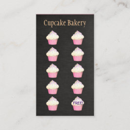 Cupcake Baker Bäckerei Kundenloyalty Punch Treuekarte