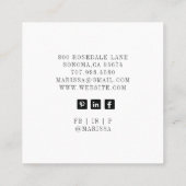 Cupcake Baker Konditorei Koch Quadratische Visitenkarte (Rückseite)