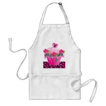 Cupcake Baker’s Apron Cute Pink Black Zebra Rose