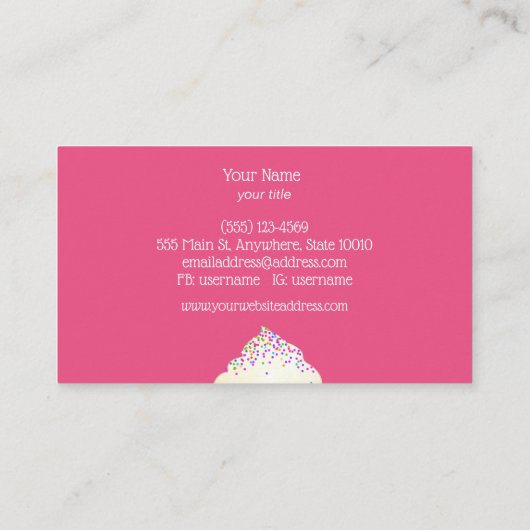 Cupcake Baker Visitenkarte (Rückseite)